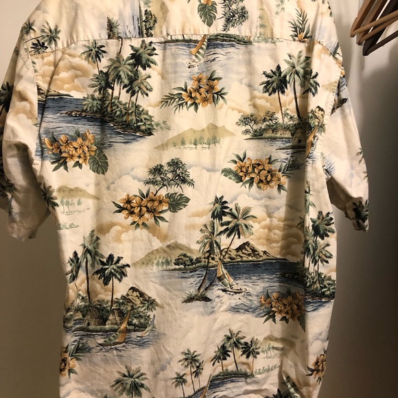 Hollis Rivers mens XL shirt Tropical beach Hawaiian coastal yellow - Picture 2 of 6